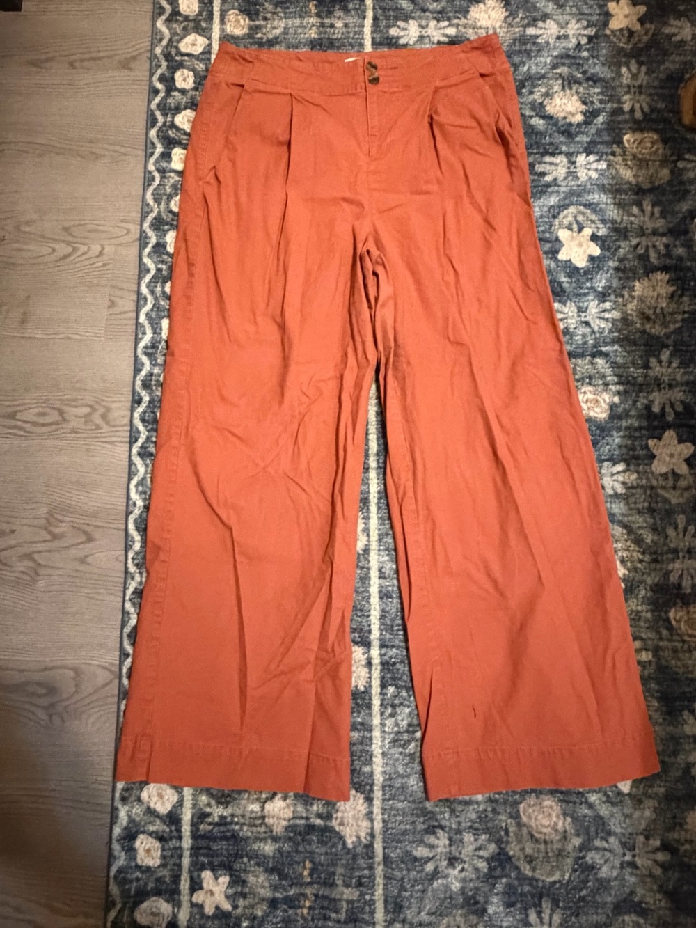 Wide Leg Orange Pants